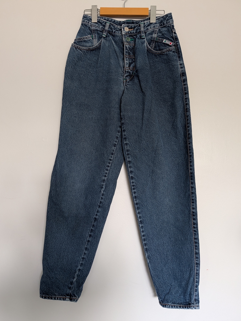 Vintage Edwin Guaranteed High Rise Pleated Tapered Mom Jeans Dark Wash ~28"